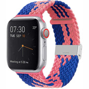 Pasek Pleciony, Opaska do Apple Watch - 38 / 40 / 41mm - Różowo-Niebieski