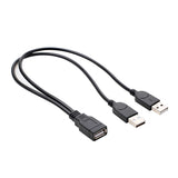 Kabel Y OTG Host USB, Rozdzielacz Hub 2x USB Męskie 1x USB Żeńskie - 20cm