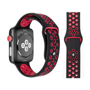 Pasek Sportowy, Opaska do Apple Watch - 42 / 44 / 45 / 49 mm - Czarno-Czerwony