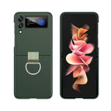 Etui z Ringiem Flip Case do Samsung Galaxy Z Flip 4 - Ciemno Zielony