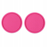 Silikonowe Podkładki do Uchwytu na Kubek, Butelke do Samochodu - Różowy