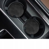 Skórzane Podkładki do Uchwytu na Kubek, Butelke do Samochodu - Czarny