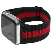 Pasek Materiałowy, Opaska do Apple Watch - 38 / 40 / 41mm - Czarno-Czerwony