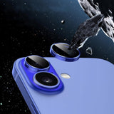 Ring ze Szkłem Hartowanym na Obiektyw Aparatu - iPhone 16 Plus - Niebieski