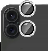 Ring ze Szkłem Hartowanym na Obiektyw Aparatu - iPhone 16 - Srebrny