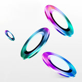 Ring ze Szkłem Hartowanym na Obiektyw Aparatu - iPhone 16 Pro Max - Tęczowy