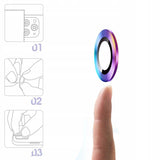 Ring ze Szkłem Hartowanym na Obiektyw Aparatu - iPhone 16 Pro Max - Tęczowy