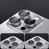 Ring ze Szkłem Hartowanym na Obiektyw Aparatu - iPhone 16 Pro Max - Srebrny