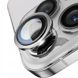 Ring ze Szkłem Hartowanym na Obiektyw Aparatu - iPhone 16 Pro Max - Srebrny
