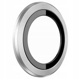 Ring ze Szkłem Hartowanym na Obiektyw Aparatu - iPhone 16 Pro Max - Srebrny