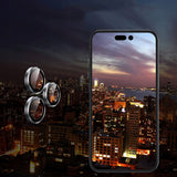 Ring ze Szkłem Hartowanym na Obiektyw Aparatu - iPhone 16 Pro Max - Srebrny