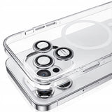 Ring ze Szkłem Hartowanym na Obiektyw Aparatu - iPhone 16 Pro Max - Srebrny