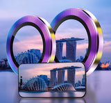 Ring ze Szkłem Hartowanym na Obiektyw Aparatu - iPhone 16 Plus - Tęczowy