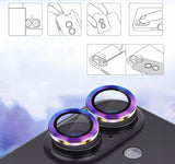 Ring ze Szkłem Hartowanym na Obiektyw Aparatu - iPhone 16 Plus - Tęczowy