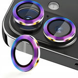 Ring ze Szkłem Hartowanym na Obiektyw Aparatu - iPhone 16 Plus - Tęczowy