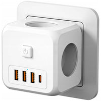 Rozgałęźnik Sieciowy Kostka - 3 gniazda sieciowe, 3×USB‑A, USB‑C