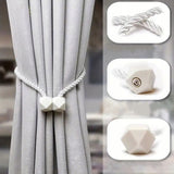 Upięcie Do Zasłon, Firan - Magnetyczne Geometryczne Wzory - Biały - 2 szt.