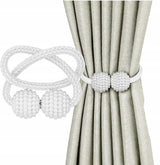 Upięcie Do Zasłon, Firan - Magnetyczne Kule - Biały - 2 szt.