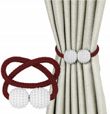 Upięcie Do Zasłon, Firan - Magnetyczne Kule - Czerwony - 2 szt.