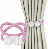 Upięcie Do Zasłon, Firan - Magnetyczne Kule - Różowy - 2 szt.