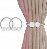 Upięcie Do Zasłon, Firan - Magnetyczne Kule - Srebrny - 2 szt.