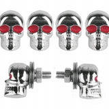 Śruby na Tablice Rejestracyjną - Srebrne Czaszki