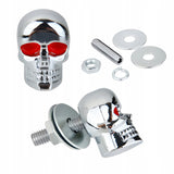 Śruby na Tablice Rejestracyjną - Srebrne Czaszki