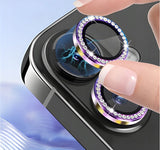 Ring z Cyrkoniami ze Szkłem Hartowanym na Obiektyw Aparatu - iPhone 16 - Tęczowy