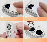 Ring z Cyrkoniami ze Szkłem Hartowanym na Obiektyw Aparatu - iPhone 16 - Tęczowy