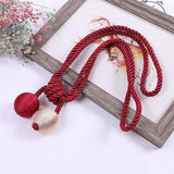 Upięcie Do Zasłon, Firan - Plecione Kule - Czerwono-Beżowe - 2 szt.