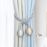 Upięcie Do Zasłon, Firan - Plecione Kule - Srebrno-Beżowe - 2 szt.