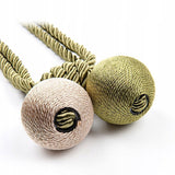 Upięcie Do Zasłon, Firan - Plecione Kule - Zielono-Beżowe - 2 szt.