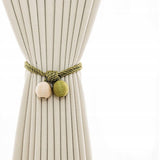 Upięcie Do Zasłon, Firan - Plecione Kule - Zielono-Beżowe - 2 szt.