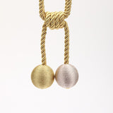 Upięcie Do Zasłon, Firan - Plecione Kule - Złoto-Beżowe - 2 szt.