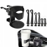 Uchwyt Samochodowy do Kratki Nawiewu na Kubek, Puszkę, Butelkę - Czarny