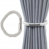 Upięcie Magnetyczne do Zasłon, Firan - Sznur Plecionka Boho (1szt.) - Biały