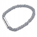 Upięcie Magnetyczne do Zasłon, Firan - Sznur Plecionka Boho (1szt.) - Szary