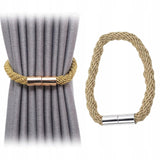 Upięcie Magnetyczne do Zasłon, Firan - Sznur Plecionka Boho (1szt.) - Złoty