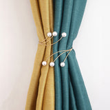 Upięcie do Zasłon, Firan - Złota Klamra z Perłami (1szt.)