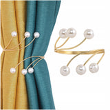 Upięcie do Zasłon, Firan - Złota Klamra z Perłami (1szt.)