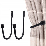 Upięcie do Zasłon i Firan - 2 szt. - Przykręcany Hak Czarny v1