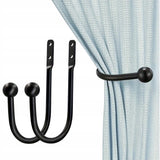 Upięcie do Zasłon i Firan - 2 szt. - Przykręcany Hak Czarny v2
