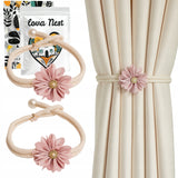 Upięcie do Zasłon i Firan - Lova Nest - Kwiatek Boho Różowy 2szt.