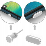 Zaślepki / Zatyczki Przeciw Kurzowi do Portu Ładowania USB-C + Jack - Srebrne