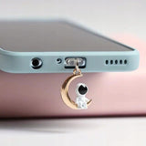 Zaślepka / Zatyczka Przeciw Kurzowi do Portu Ładowania Lightning iPhone Księżyc i Astronauta