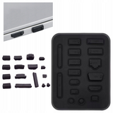 Zestaw Zatyczek 16w1 - Zaślepki Portów Laptopa i Komputera (HDMI, USB, SD, RJ45) - Czarne