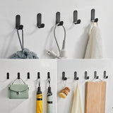 Zestaw Samoprzylepnych Wieszaków Łazienkowych, Do Kuchni - 5 szt. - Czarne