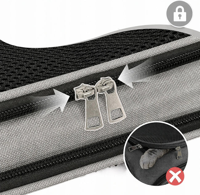 Transporter / Torba dla Psa / Kota do 9kg - Składany, Wentylowany - Szary