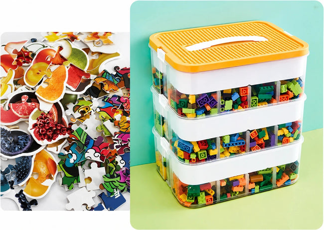 Organizer na Klocki LEGO 3 Poziomy 18L z Pokrywką do Budowania