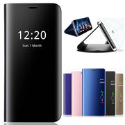 Etui Clear View - Samsung Galaxy A8 2018 - Srebrny